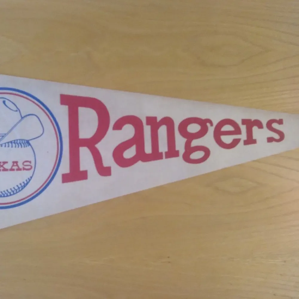 Vintage 60s Texas Rangers MLB Pennant Flag